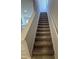 Carpeted staircase leading to the upper level at 184 Bruce Dr, Dunn, NC 28334