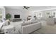 Open-concept living and dining area with modern furniture, neutral colors, and stylish decor at 4307 Pope Rd, Durham, NC 27707