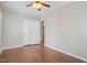Comfortable bedroom featuring hardwood floors and a closet at 617 Bernice St, Durham, NC 27703