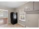 Spacious kitchen corner showcasing a black refrigerator at 617 Bernice St, Durham, NC 27703