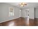 Bright living room features hardwood floors and neutral paint at 617 Bernice St, Durham, NC 27703
