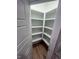 Walk-in pantry with generous shelving for food storage at 945 Lynch Rd, Selma, NC 27576