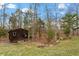Cozy wooden shed with door, perfect for storage or outdoor projects, nestled in a serene backyard at 95 Blueberry Rdg, Pittsboro, NC 27312