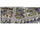 Bird's eye view of a neighborhood, highlighting property lines and the location of a specific home at 1001 Hope Springs Ln, Morrisville, NC 27560