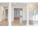 Elegant foyer featuring tiled floors and classic white columns at 103 Kirkwood Dr., Chapel Hill, NC 27514