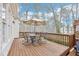 Wooden deck with an outdoor dining area, perfect for enjoying meals and entertaining guests at 104 Barnes Spring Ct, Cary, NC 27519