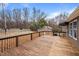 Large wooden deck with railings, perfect for outdoor entertaining and relaxation at 1723 Bahama Rd, Bahama, NC 27503