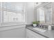 Charming bathroom featuring a single vanity, neutral colors, and a bright window for a refreshing atmosphere at 1900 Sunset Ave, Durham, NC 27705