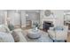Open living room with fireplace, comfortable seating, and stylish decor on hardwood floors at 1900 Sunset Ave, Durham, NC 27705