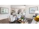 Spacious living room featuring an open concept, modern decor, and hardwood floors at 20 Granite Falls Way, Youngsville, NC 27596