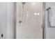 Bright shower showcasing subway tile and brushed nickel hardware at 206 Hamby St, Clayton, NC 27520