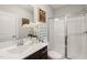 Modern bathroom with a glass-enclosed shower and stylish vanity at 3356 Longleaf Estates Dr, Raleigh, NC 27616