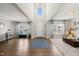 Grand foyer with high ceilings, hardwood floors and natural light from large windows at 3356 Longleaf Estates Dr, Raleigh, NC 27616
