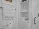 Clean, well-organized bathroom featuring fluffy white towels, a toilet, and a shower at 4007 Southpoint Landing Way, Durham, NC 27707