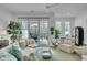 Comfortable living room showcases a cozy seating arrangement and sliding doors that open to a private deck at 4007 Southpoint Landing Way, Durham, NC 27707