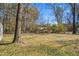 A spacious backyard featuring mature trees and grass at 411 Colony Woods Dr, Chapel Hill, NC 27517