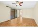 Living room features hardwood floors and sliding glass doors to patio at 411 Colony Woods Dr, Chapel Hill, NC 27517