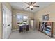 Comfortable office with large window, fan, and storage at 420 Carsons Creek Trl, Wendell, NC 27591