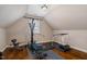Home gym with hardwood flooring and exercise equipment at 5026 Clyden Cv, Raleigh, NC 27612