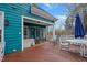 Spacious back deck with seating and beautiful color scheme at 725 Thompson Rd, Garner, NC 27529