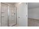 Modern bathroom featuring a stand-up shower with glass doors and neutral walls at 809 Rhino Bnd, Oxford, NC 27565