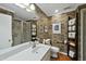 Charming bathroom with a horse-themed decor and glass enclosed shower at 8809 Farrington Mill Rd, Chapel Hill, NC 27517