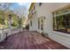 Spacious wooden deck with white railings, perfect for outdoor entertaining and enjoyment at 101 Rustic Wood Ln, Cary, NC 27518
