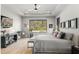 Serene main bedroom featuring large windows overlooking a private pool at 132 Edward Booth Ln, Durham, NC 27713