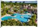 A picturesque aerial view of the community clubhouse and recreational pool at 153 Abercorn Cir, Chapel Hill, NC 27516