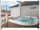 Close-up of a well-maintained hot tub, showcasing its clean design and inviting atmosphere for relaxation at 153 Abercorn Cir, Chapel Hill, NC 27516