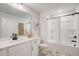 Bright bathroom featuring a vanity with a tub and shower combination at 2003 Regal Dr # 90, Durham, NC 27703