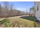 Spacious backyard featuring a lush lawn and a wooded perimeter at 2233 Kanata Mills Rd, Wake Forest, NC 27587