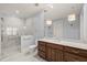 Bathroom featuring a glass walk-in shower, with neutral wall paint and marble flooring at 40 Park Meadow Ln, Youngsville, NC 27596