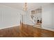 Elegant dining room with hardwood floors leads to a staircase at 40 Park Meadow Ln, Youngsville, NC 27596