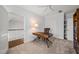 Office space featuring a desk and leather chair, complemented by natural light at 40 Park Meadow Ln, Youngsville, NC 27596