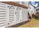 Under-deck storage area, showcasing access doors and providing practical space for outdoor equipment at 400 Oxford Park Blvd, Oxford, NC 27565