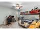 Bedroom featuring a lofted bed, ceiling fan, and desk at 4225 Old Lewis Farm Rd, Raleigh, NC 27604