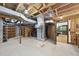 Unfinished basement space with exposed ductwork and structural beams at 4905 Will-O-Dean Rd, Raleigh, NC 27616