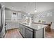 Kitchen with stainless steel appliances, grey cabinetry, and granite countertops at 5507 Eagles Nest Trl, Snow Camp, NC 27349
