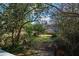 Expansive backyard with mature trees, lawn area, and patio for outdoor activities and relaxation at 632 E Franklin St, Raleigh, NC 27604