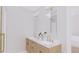 Rendering of a bathroom featuring dual sinks with gold hardware and a large mirror at 9235 Bear Run Ln, Middlesex, NC 27557