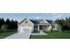 Rendering of a home featuring gray siding, white trim, a two-car garage and a covered front porch at 9235 Bear Run Ln, Middlesex, NC 27557