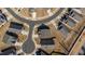 Birds-eye view of residential street and homes displaying the community layout at 1 Parker Pond Ct, Durham, NC 27703