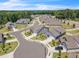 Aerial view of a neighborhood with manicured lawns and sidewalks, highlighting a well-planned community at 1 Parker Pond Ct, Durham, NC 27703