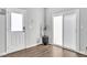 Entryway with a door, sliding glass door, and modern decor at 173 E Wilson St, Clayton, NC 27520