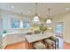 A spacious kitchen featuring a large island, white cabinets, and stainless steel appliances at 301 Hillsborough St, Chapel Hill, NC 27514