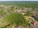 Aerial view of wooded homesite with views of surrounding homes at 422 Lower Thrift Rd, New Hill, NC 27562