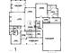 Detailed floor plan showcasing the layout of the first floor, including living areas, kitchen, and garage at 422 Lower Thrift Rd, New Hill, NC 27562