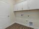 Laundry area with white cabinets and utility connections at 580 Winding Creek Dr, Lillington, NC 27546