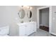 Bathroom features dual sinks and a modern vanity at 704 Pender St, Rocky Mount, NC 27801